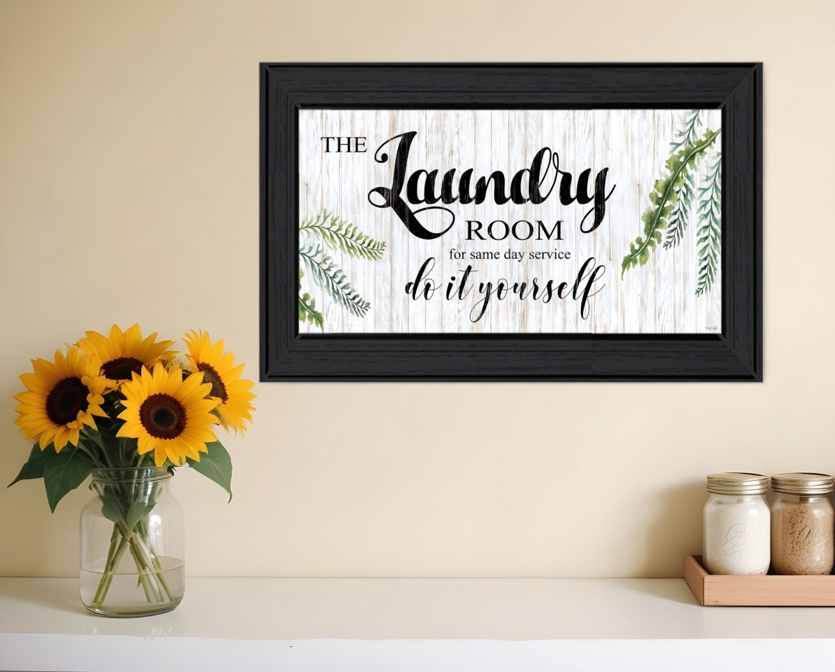 529716 The Laundry Room Same Day Service Black Framed Print Laundry Wall Art