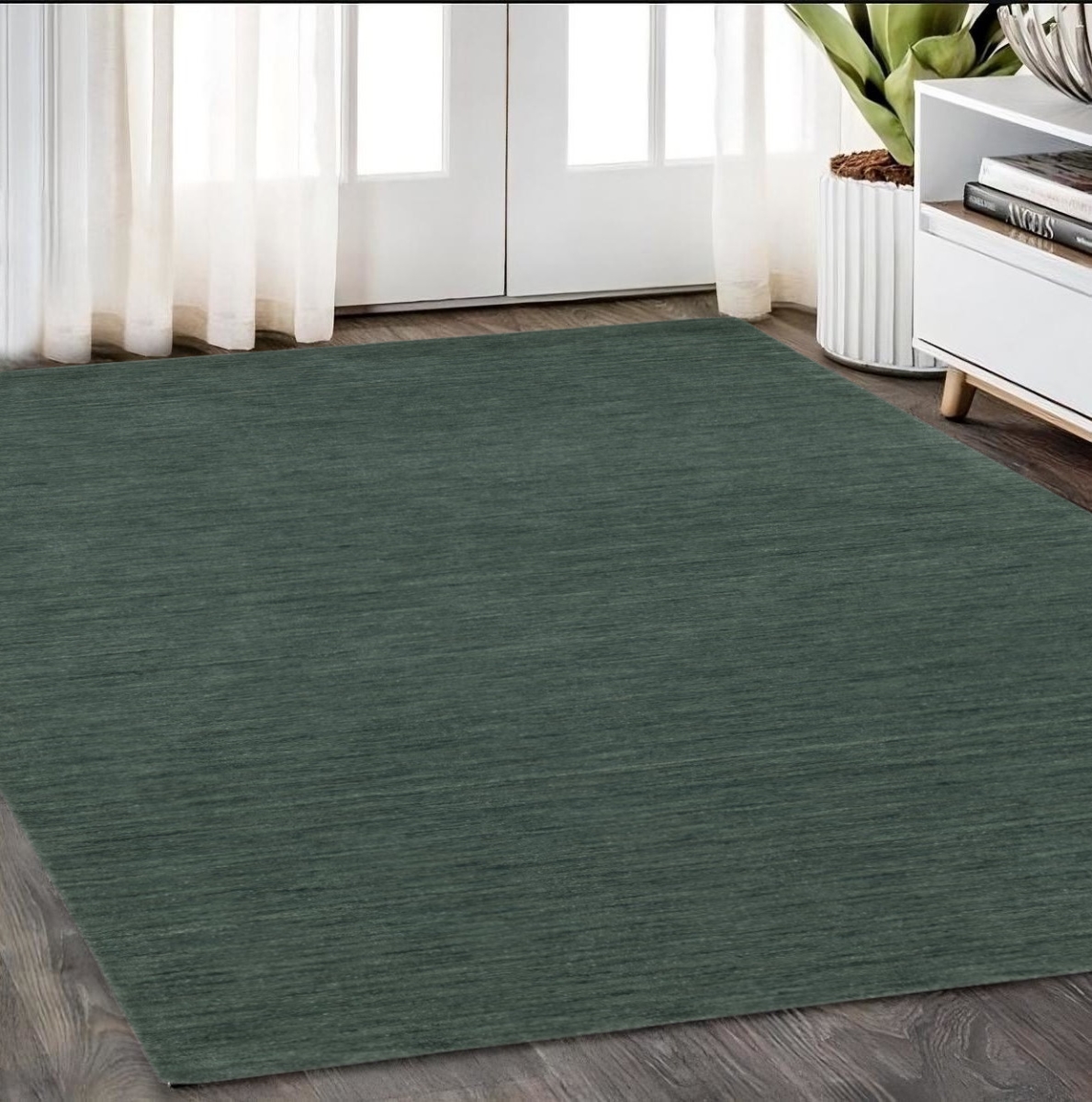 575647 5 x 8 ft. Wool Hand Tufted Rectangle Area Rug, Teal & Blue