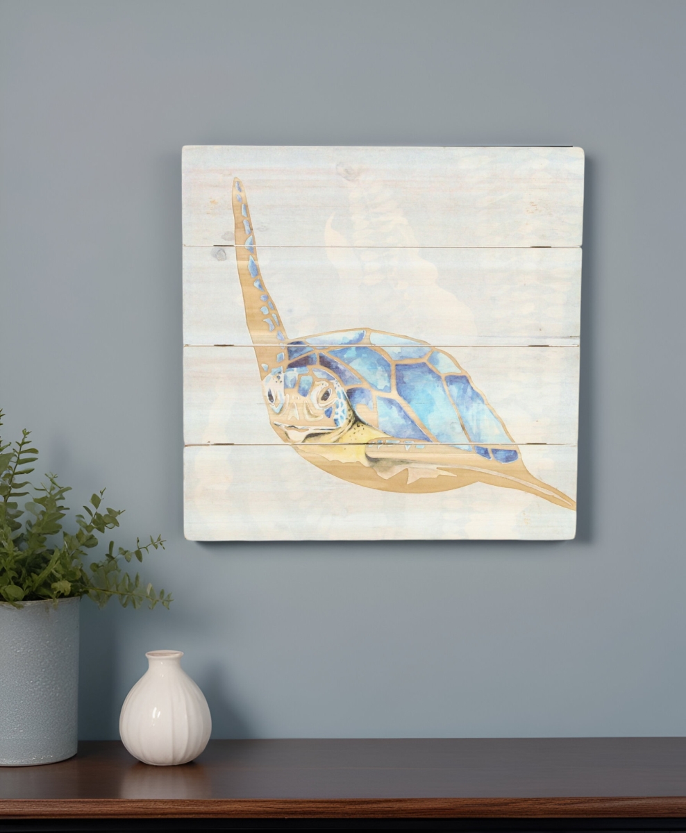 Picture of HomeRoots 569566 Sea Turtle Wooden Plank Unframed Wall Art