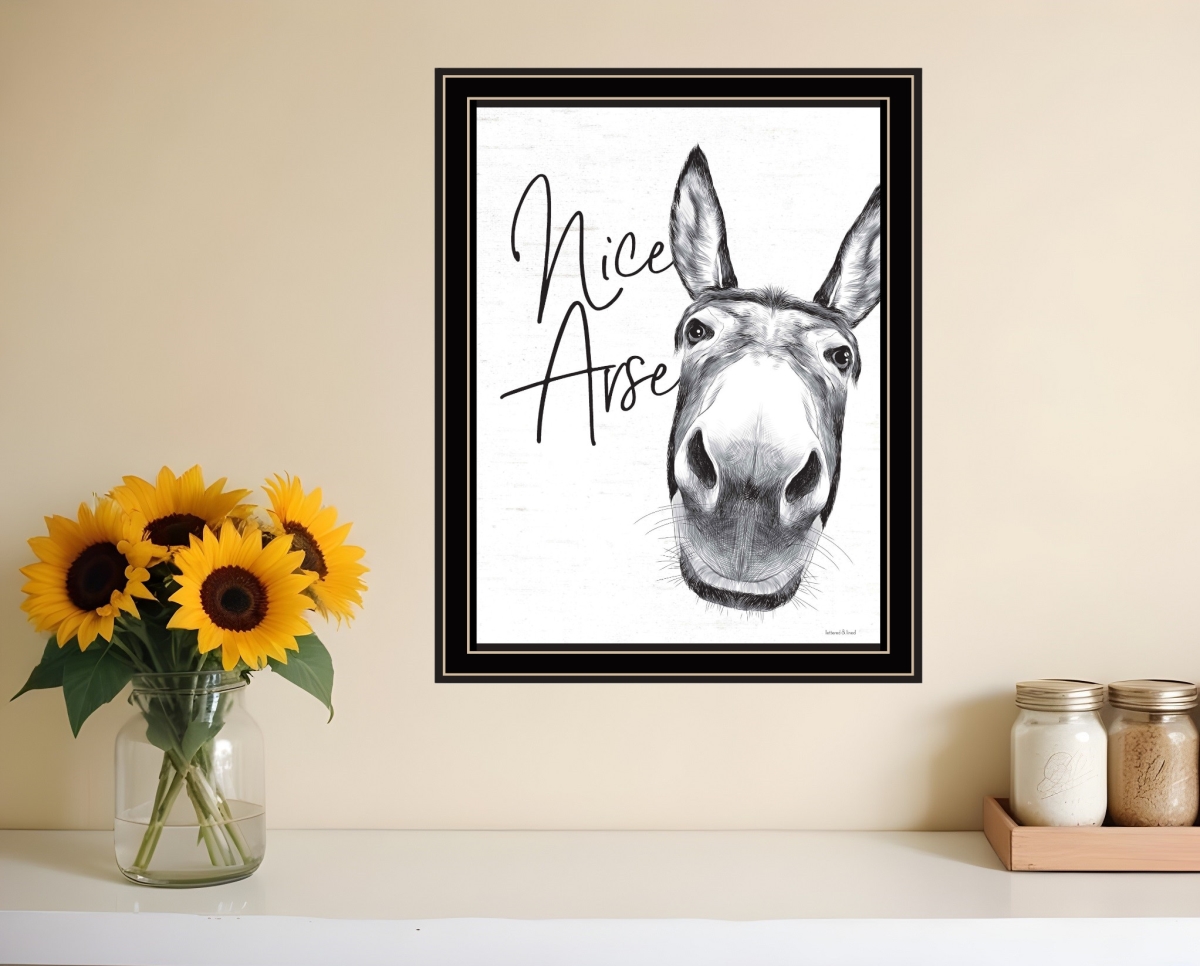 530074 Nice Arse Black Framed Print Bathroom Wall Art