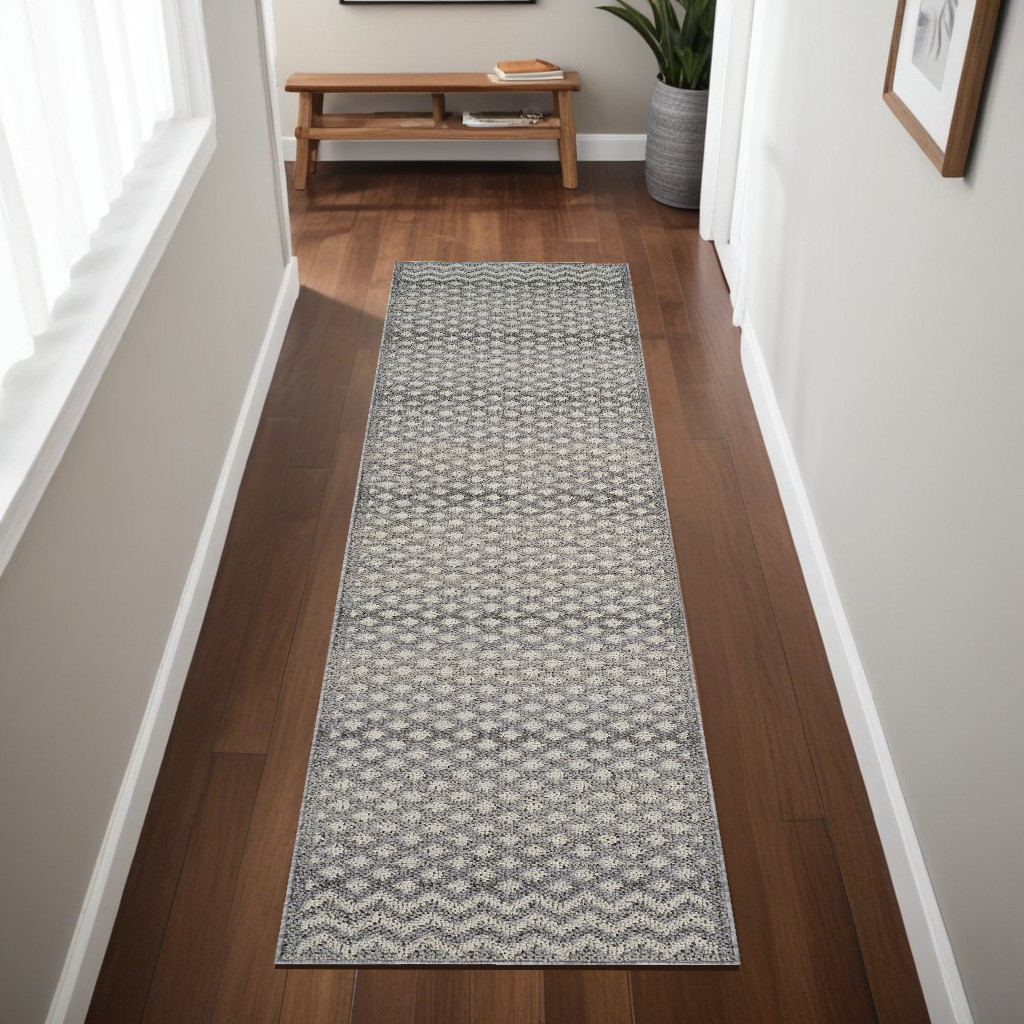 558398 8 ft. Moroccan Distressed Rectangle Area Rug, Gray & Beige