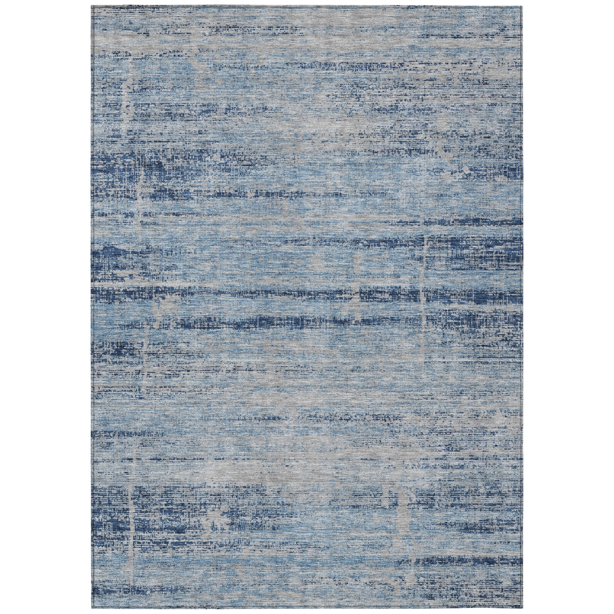 584656 3 x 5 ft. Abstract Washable Indoor & Outdoor Rectangle Area Rug, Sky Blue & Navy Blue