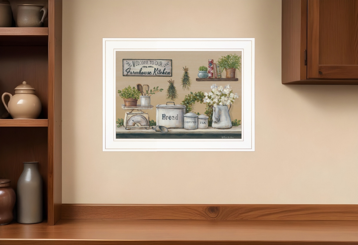 406804 Garden Farmhouse Kitchen White Framed Print Wall Art