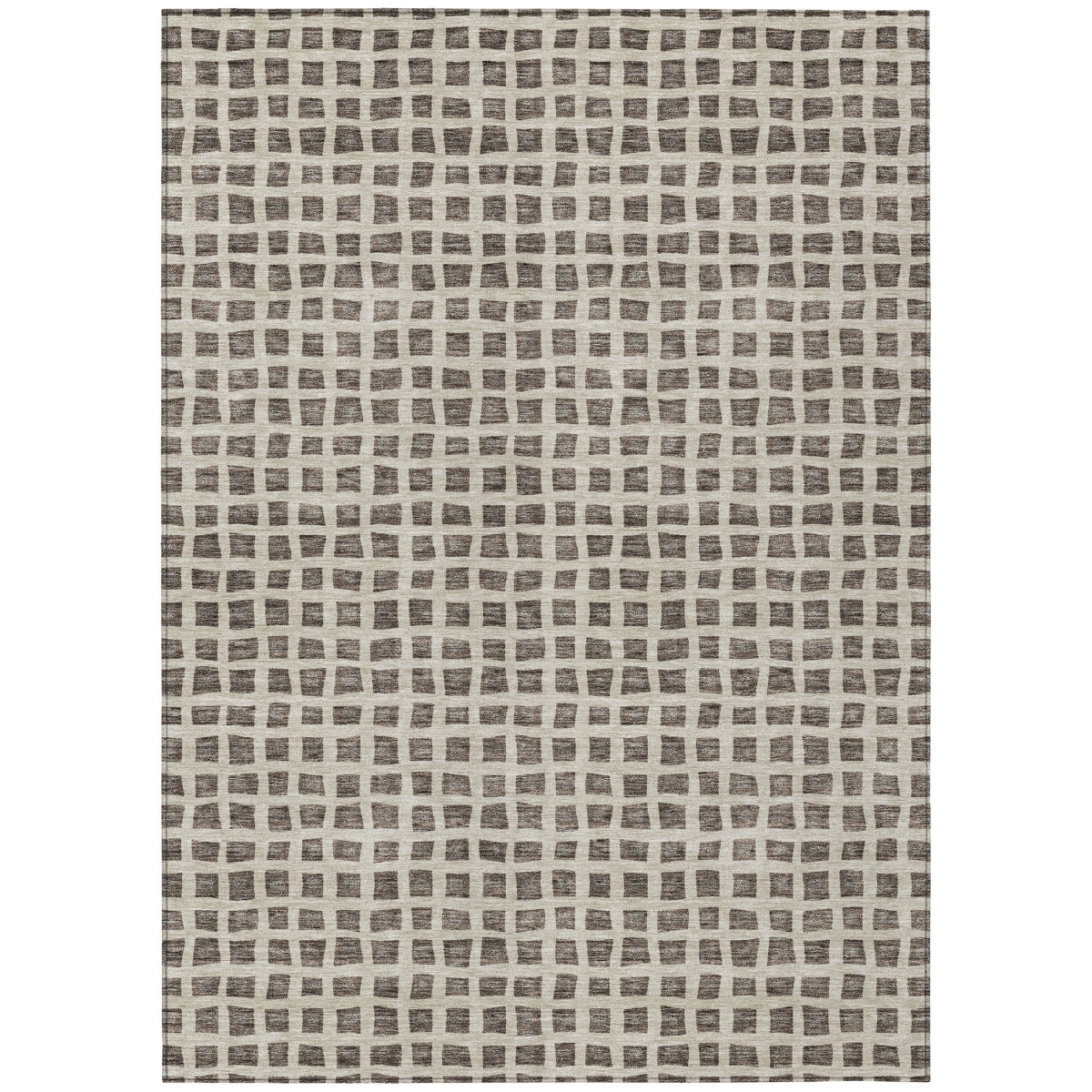 583270 3 x 5 ft. Geometric Washable Indoor & Outdoor Rectangle Area Rug, Brown, Taupe & Ivory