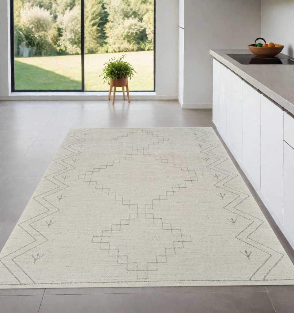 559095 4 x 6 ft. Abstract Distressed Rectangle Area Rug, Cream & Beige