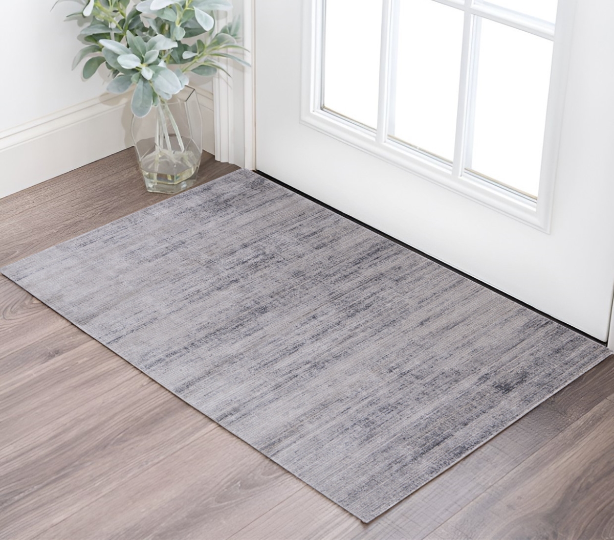 566824 2 x 3 ft. Power Loom Rectangle Area Rug, Gray & Ivory