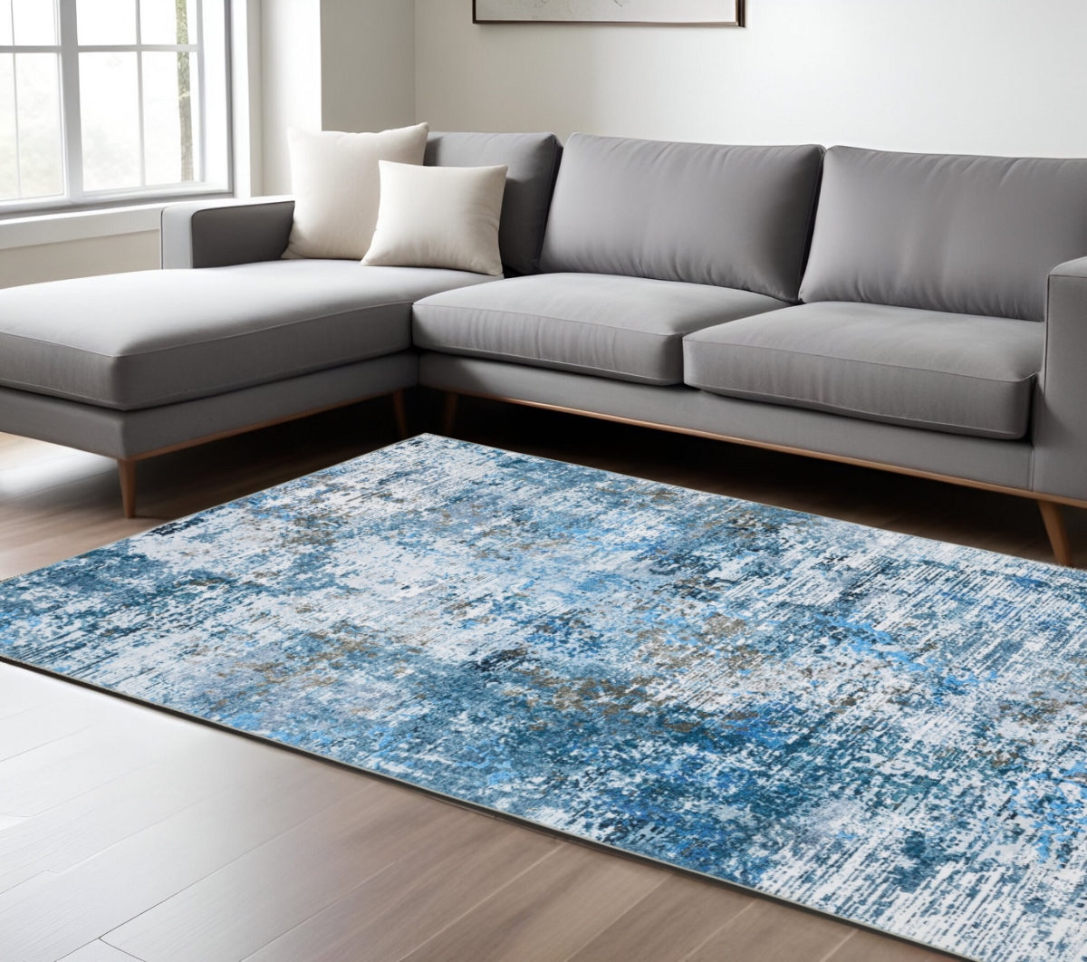 574992 8 x 10 ft. Abstract Distressed Rectangle Area Rug, Ivory