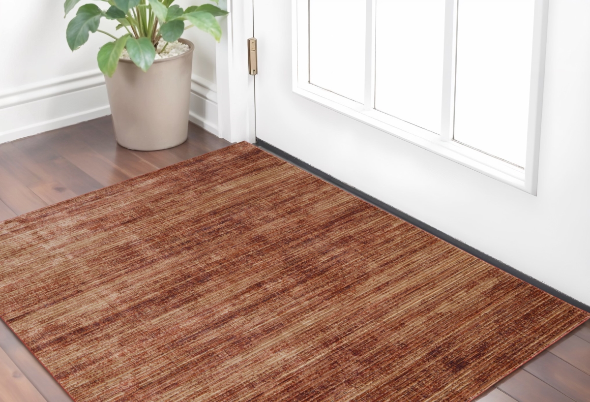 566839 2 x 3 ft. Power Loom Rectangle Area Rug, Tan & Brown