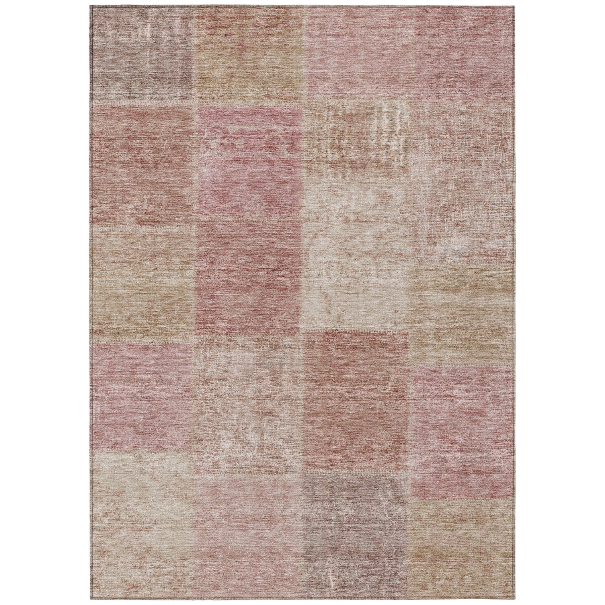 580676 3 x 5 ft. Patchwork Washable Indoor & Outdoor Rectangle Area Rug, Blush, Pink & Mauve