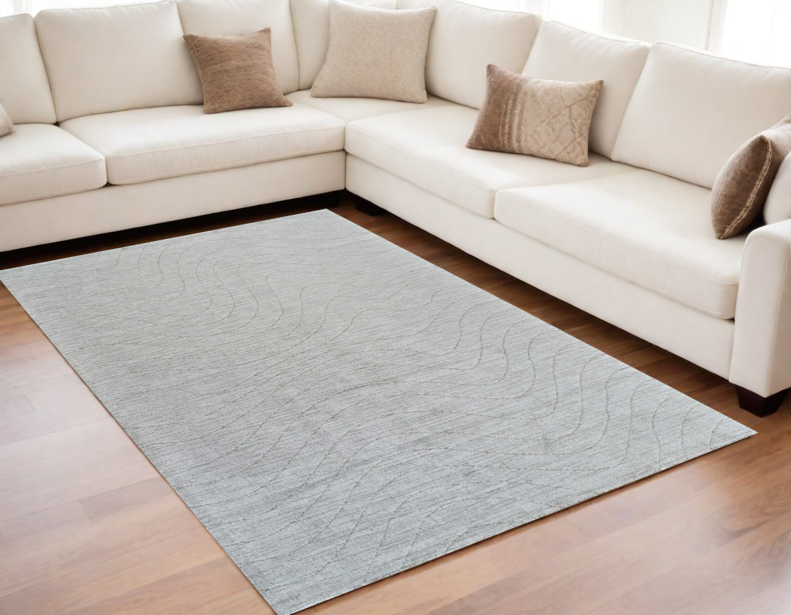 559086 5 x 8 ft. Abstract Non Skid Rectangle Area Rug, Gray