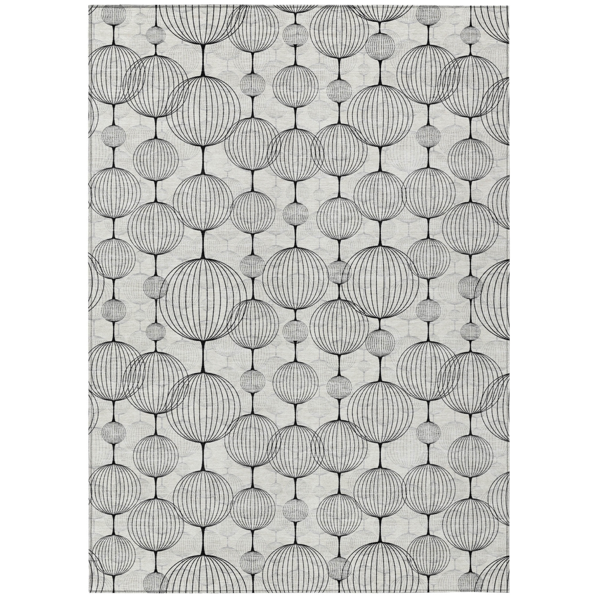 583678 3 x 5 ft. Geometric Washable Indoor & Outdoor Rectangle Area Rug, Graphite, Gray & Silver