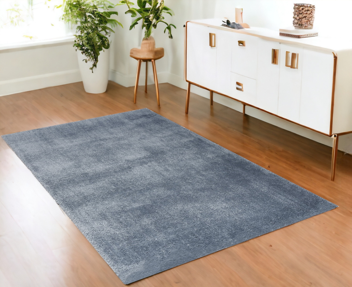 550615 4 x 6 ft. Shag Rectangle Area Rug, Blue