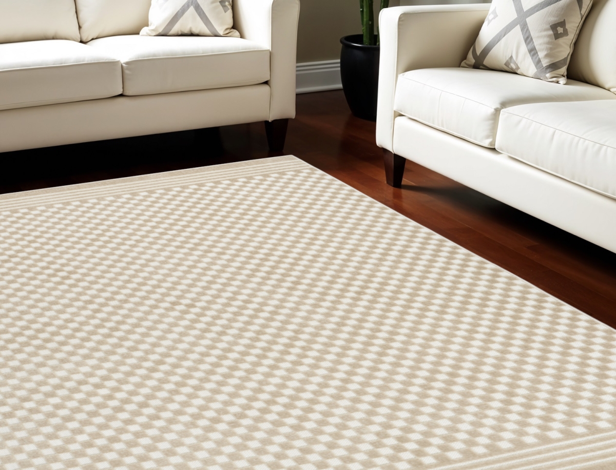 564091 7 x 9 ft. Geometric Rectangle Area Rug, Beige