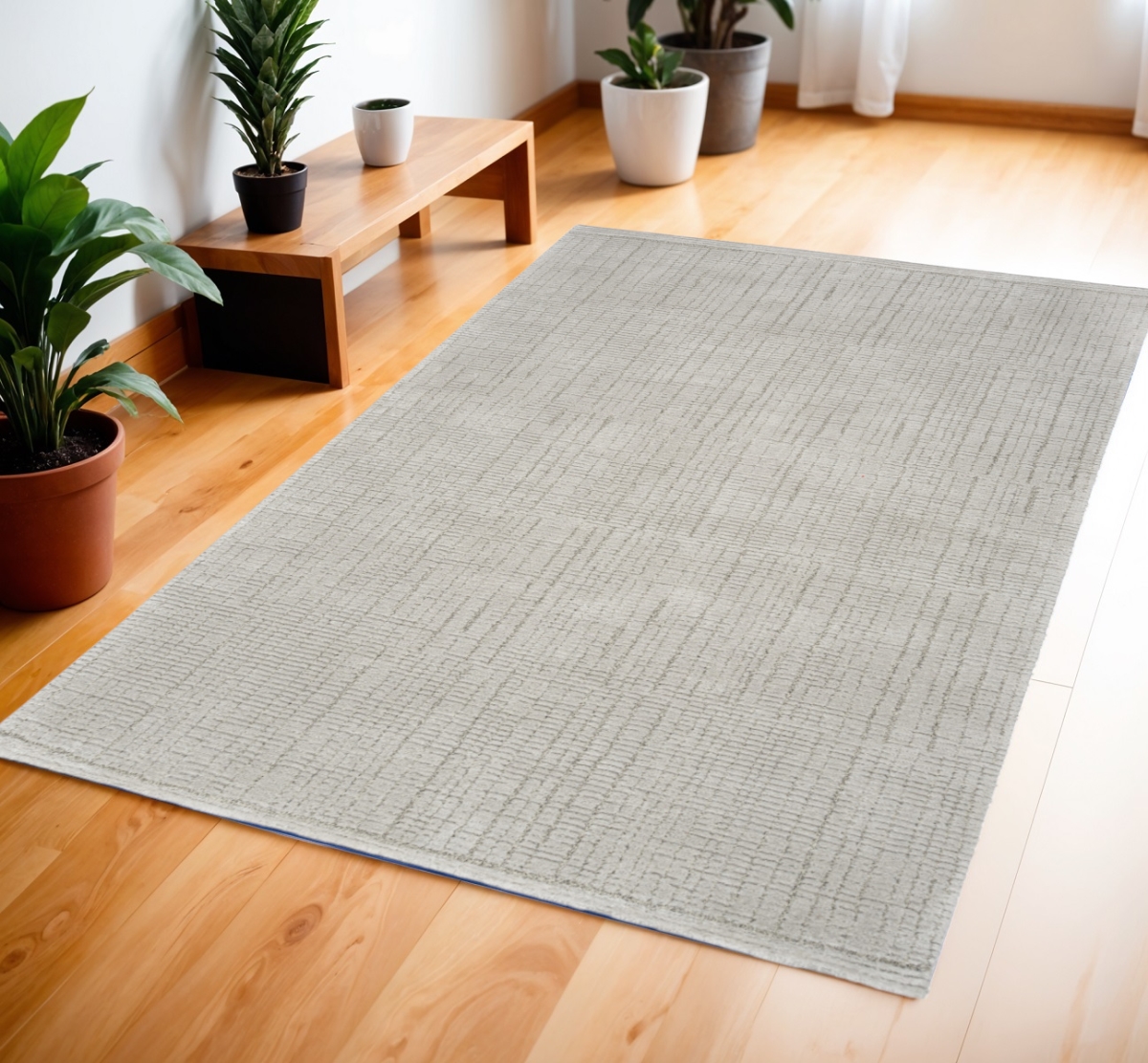533396 4 x 6 ft. Abstract Power Loom Rectangle Area Rug, Gray & Silver