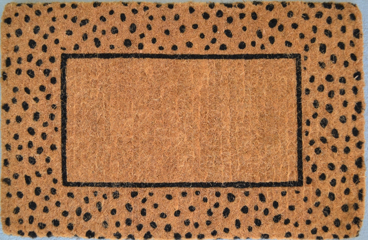 573921 20 x 30 in. Brown & Black Coir Animal Print Outdoor Door Mat