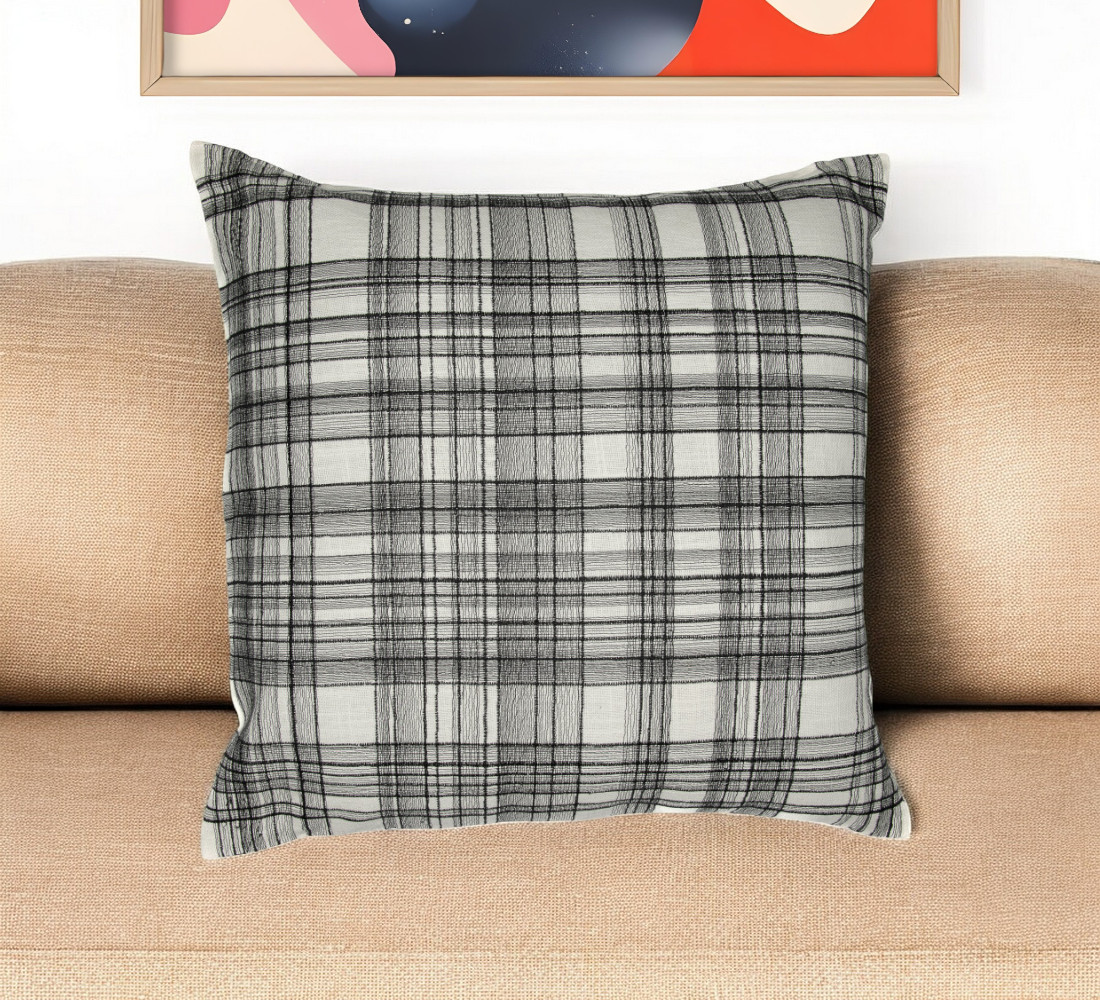 Geometric Cotton Blend Throw Pillow - White/Black - 24 in. - Soft & Durable