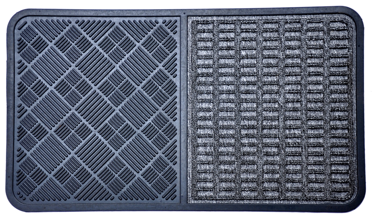 577892 16 x 28 in. Gray Synthetic Fiber Abstract Outdoor Door Mat