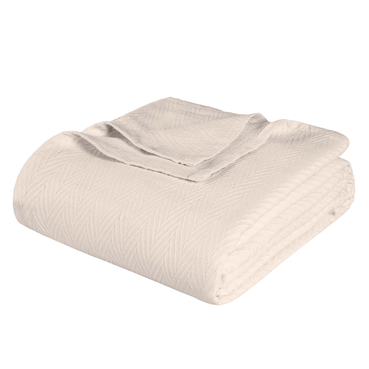 549248 King Size Ivory Cotton Woven Chevron Blanket