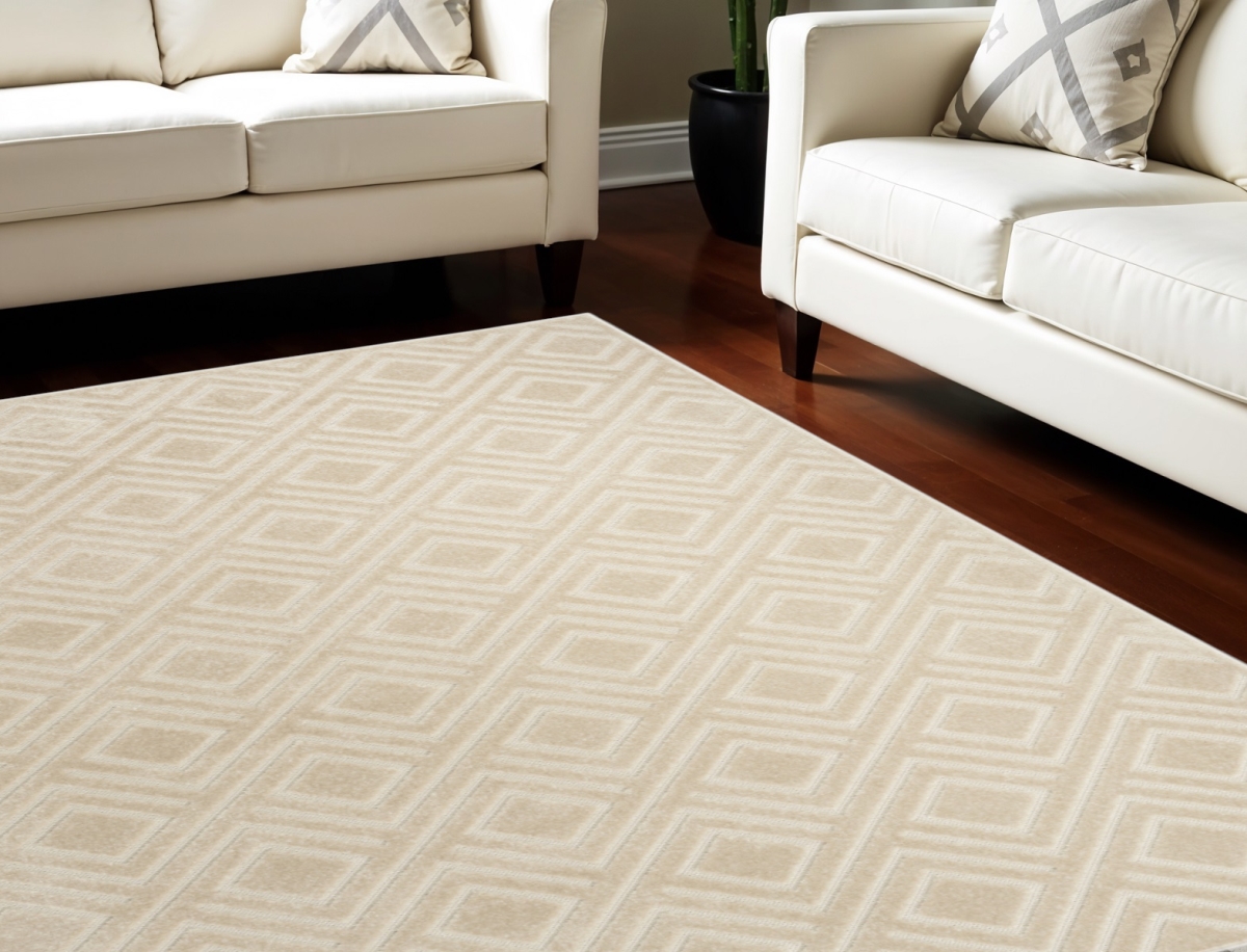 564092 7 x 9 ft. Geometric Rectangle Area Rug, Beige