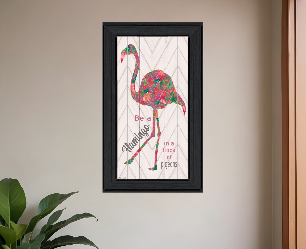 529780 Be A Flamingo Black Framed Print Wall Art
