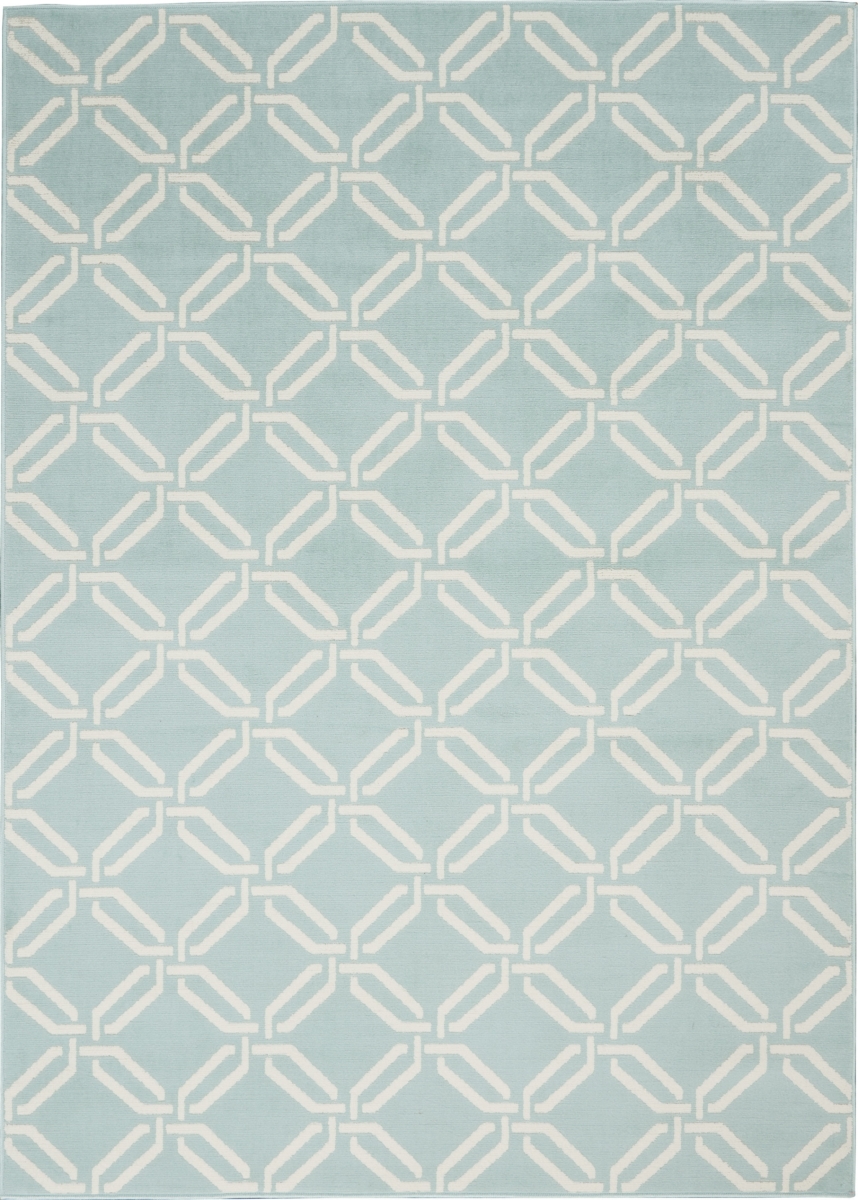 550356 6 x 9 ft. Trellis Non Skid Rectangle Area Rug, Beige & Green