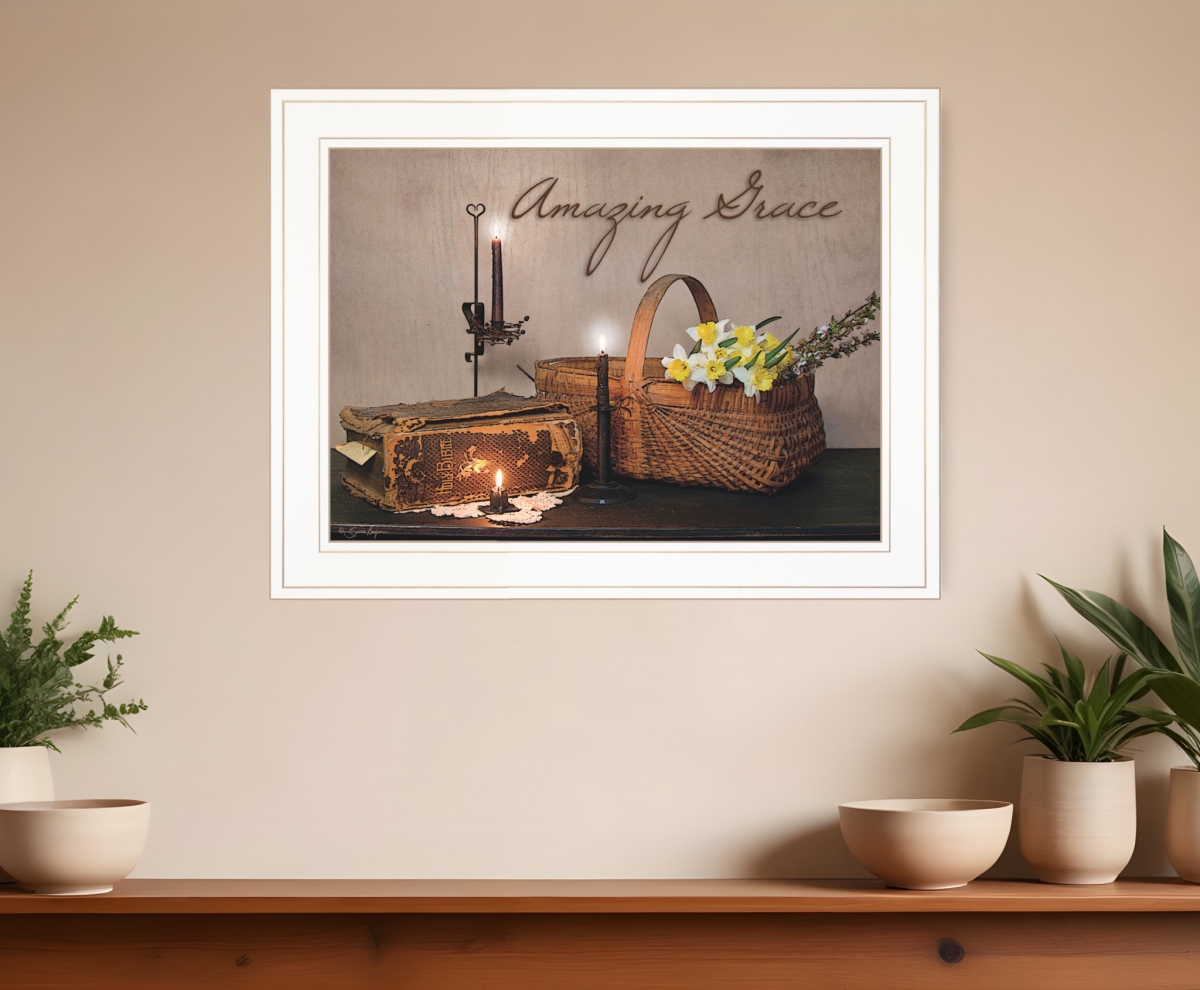 406756 Amazing Grace White Framed Print Kitchen Wall Art