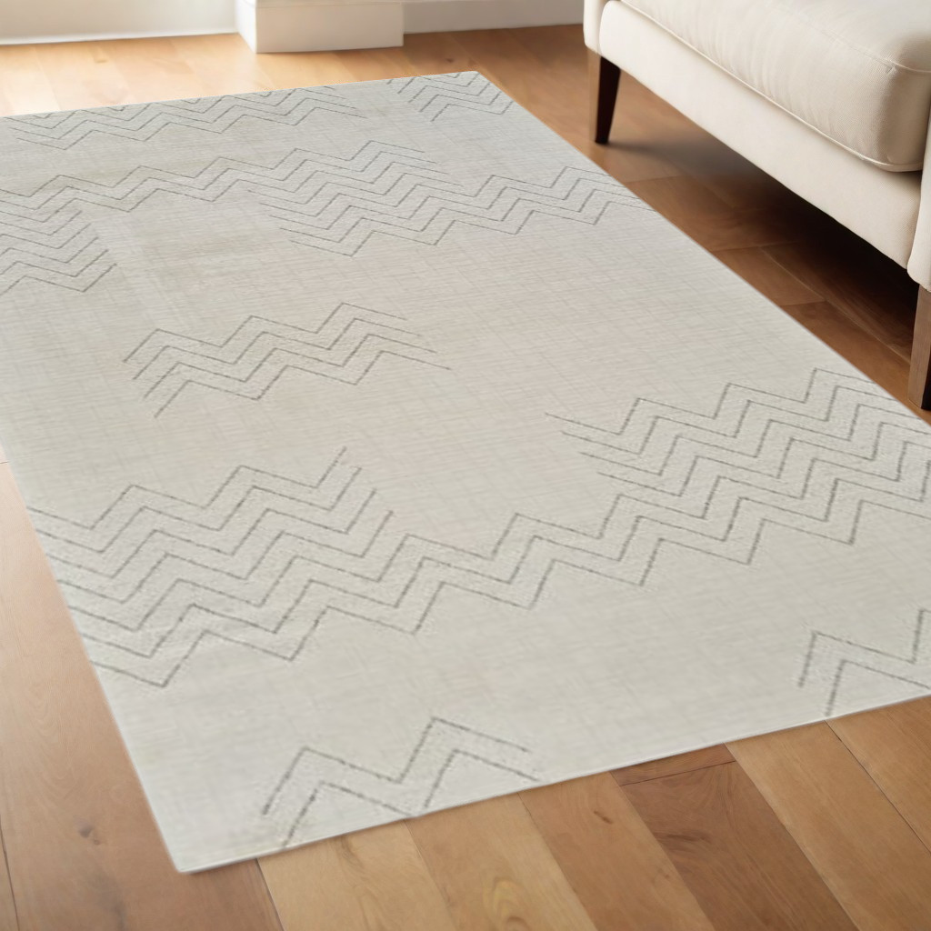 559110 4 x 6 ft. Abstract Distressed Rectangle Area Rug, Cream & Beige
