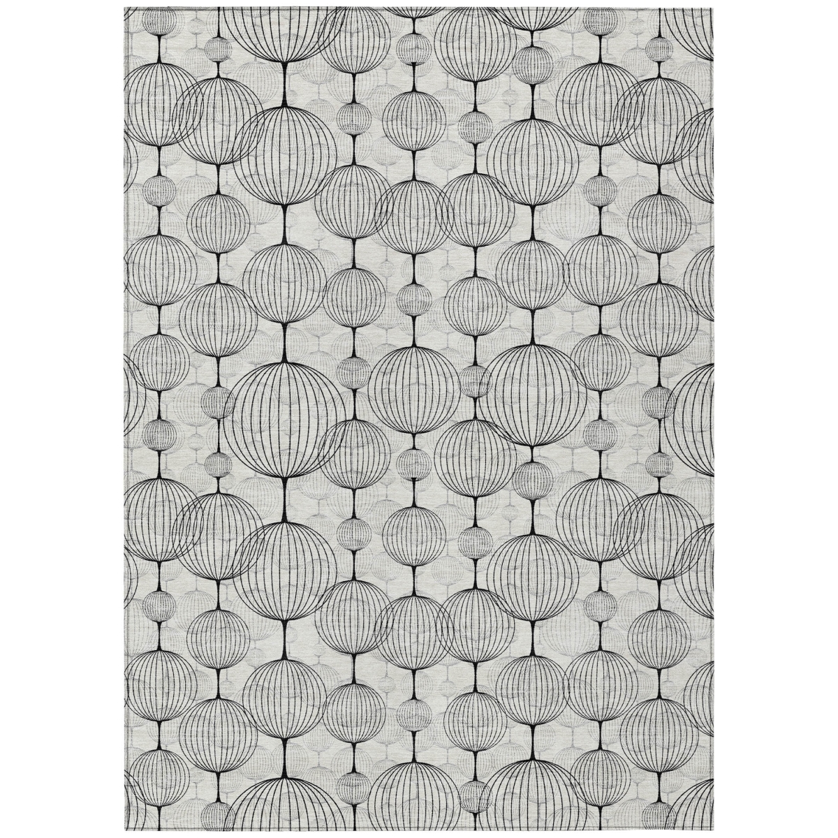583689 10 x 14 ft. Geometric Washable Indoor & Outdoor Rectangle Area Rug, White, Gray & Silver