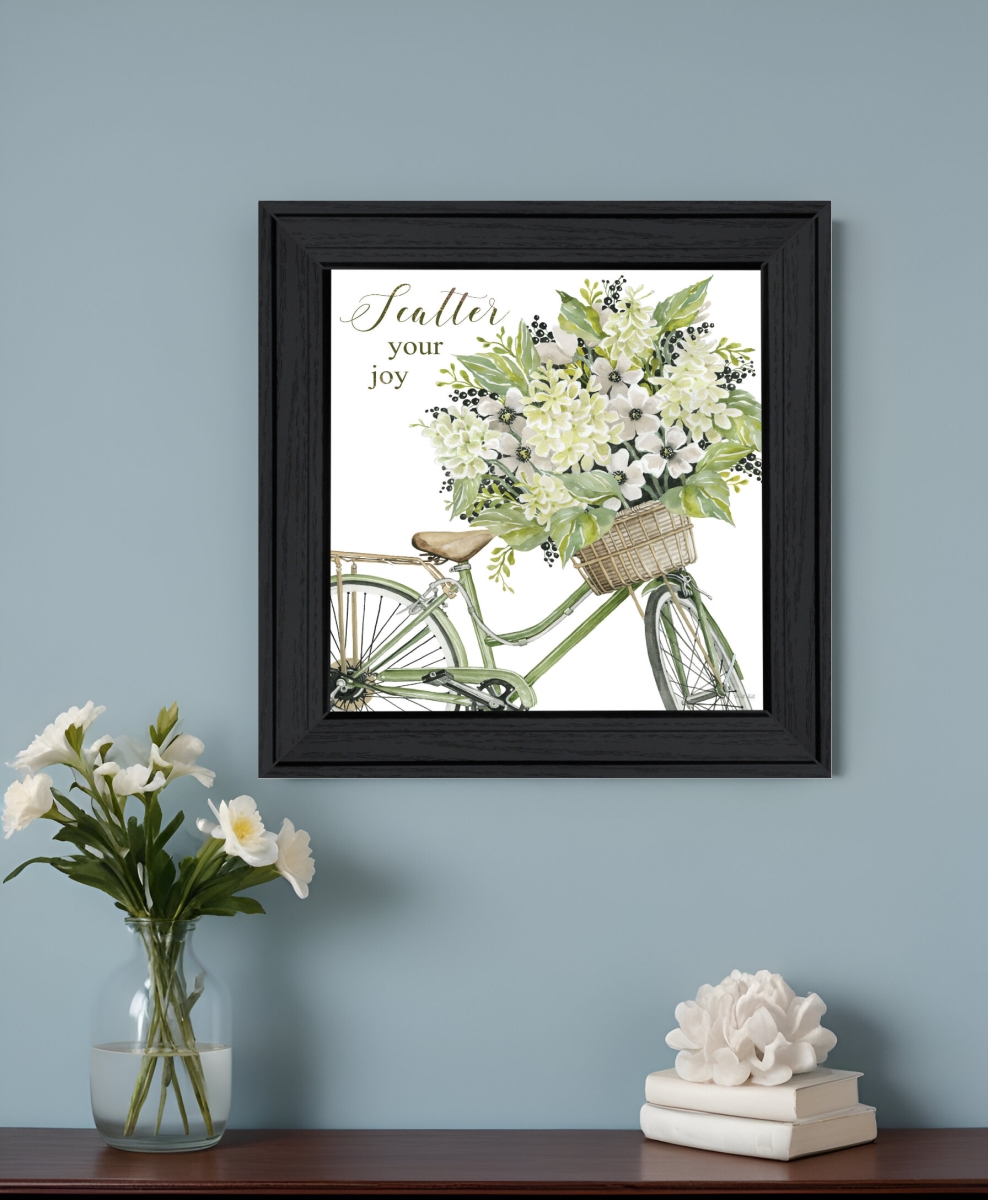 529734 Scatter Your Joy with Flowers Black Framed Print Wall Art
