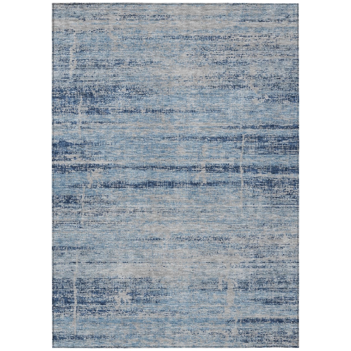 584657 5 x 8 ft. Abstract Washable Indoor & Outdoor Rectangle Area Rug, Sky Blue & Navy Blue
