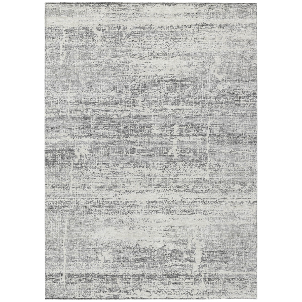 584667 10 x 14 ft. Abstract Washable Indoor & Outdoor Rectangle Area Rug, Silver, Gray & Charcoal