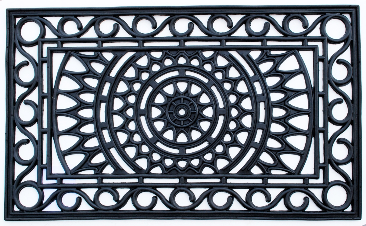 Black Rubber Outdoor Door Mat - 24 x 36 in. - Durable & Waterproof