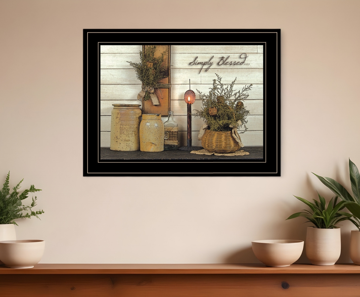 406734 Simply Blessed Black Framed Print Kitchen Wall Art