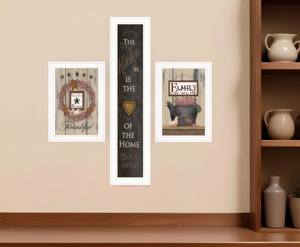 Picture of HomeRoots 406680 The Primitive Kitchen White Framed Print Wall Art - Set of 3