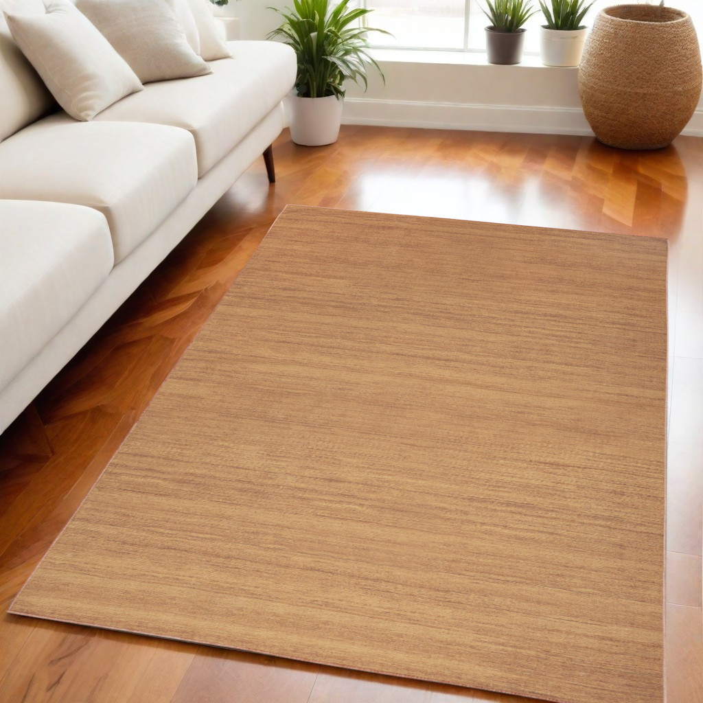 552564 5 x 7 ft. Abstract Washable Rectangle Area Rug, Copper