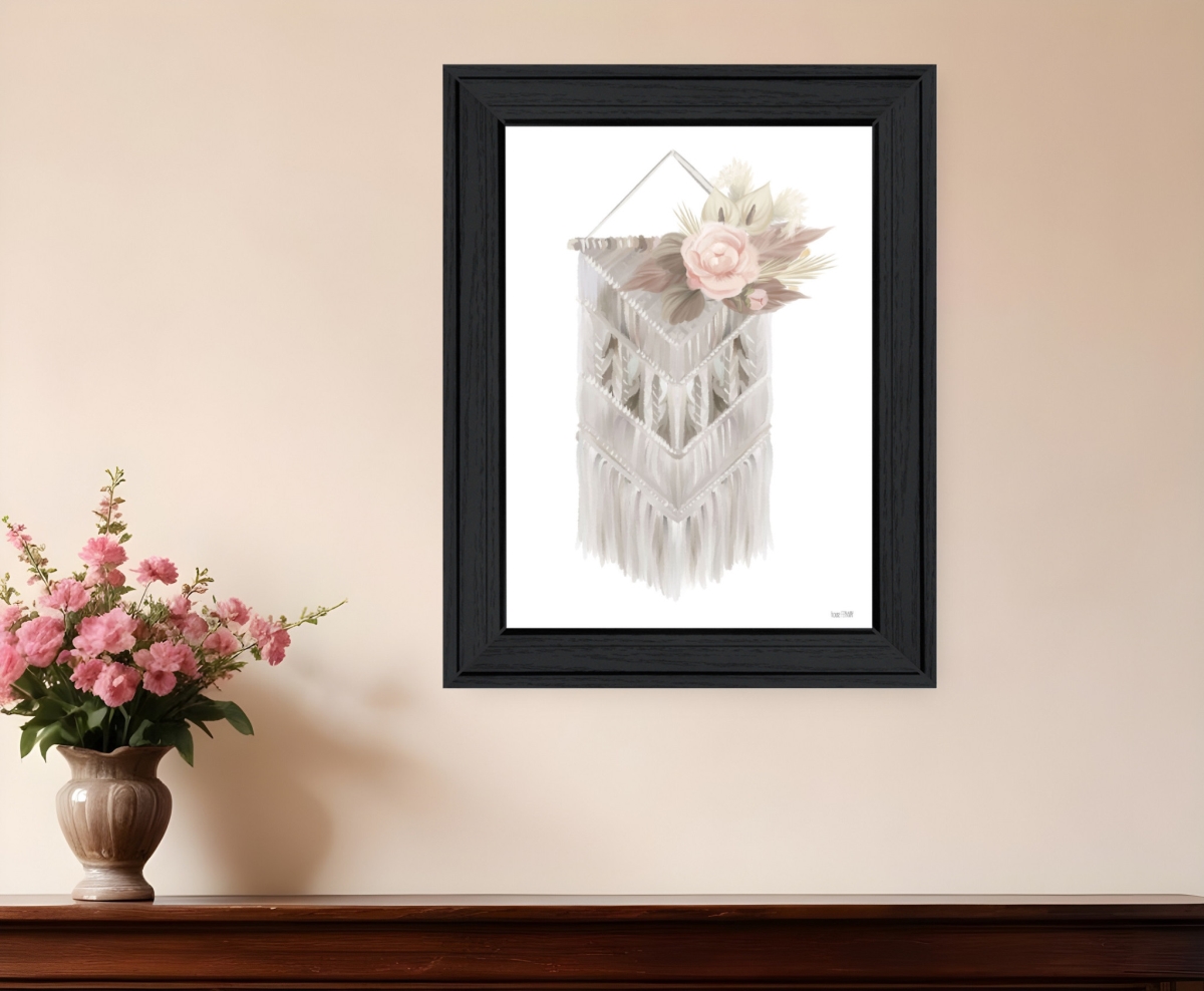 530126 Bohemian Macrame Black Framed Print Wall Art
