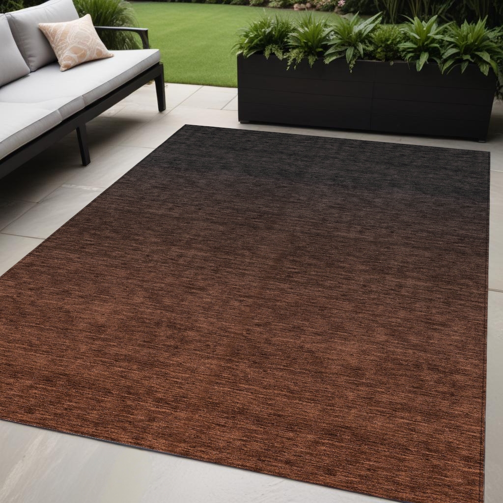588967 5 x 8 ft. Abstract Washable Indoor & Outdoor Rectangle Area Rug, Orange & Charcoal