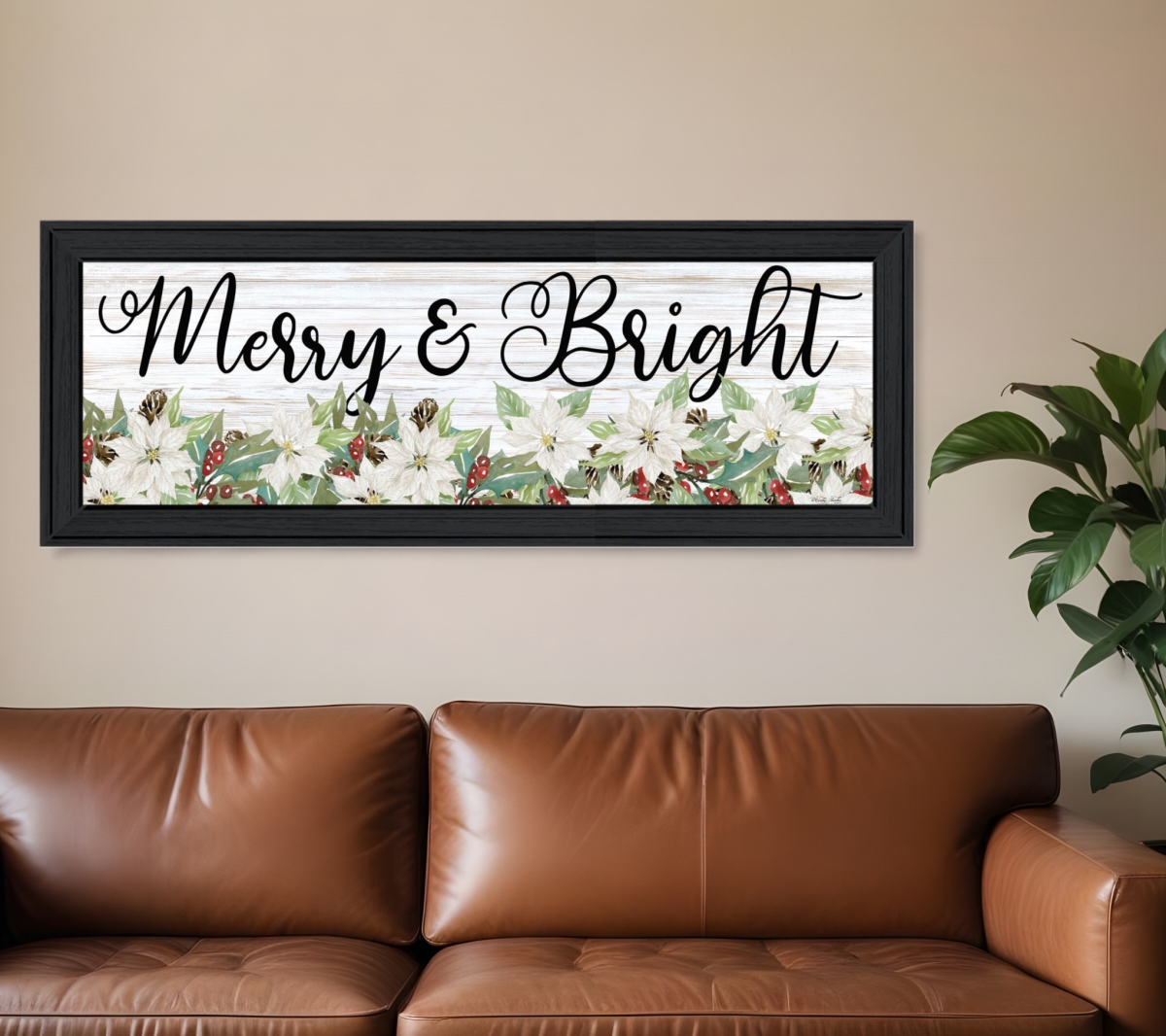 529708 Horizontal Merry & Bright Black Framed Print Wall Art