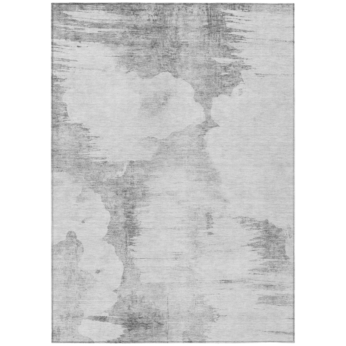 582685 10 x 14 ft. Abstract Washable Indoor & Outdoor Rectangle Area Rug, Silver, Gray & Pewter