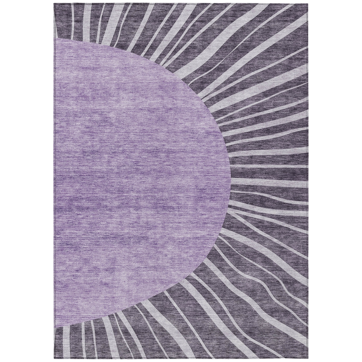 580868 3 x 5 ft. Abstract Washable Indoor & Outdoor Rectangle Area Rug, Purple, Eggplant & Lavender
