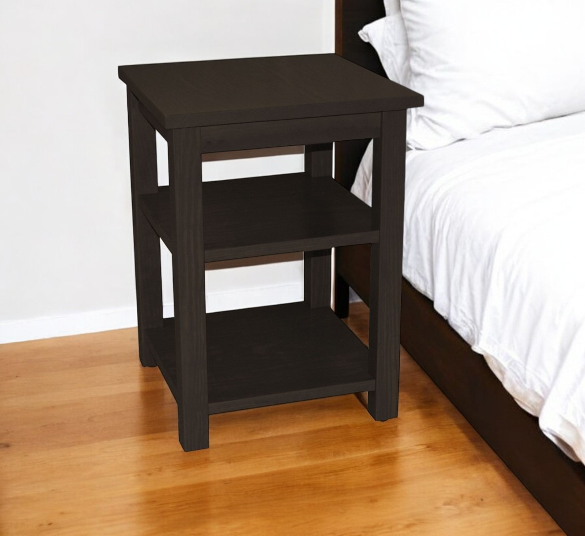548323 28 in. Espresso Solid Wood Nightstand