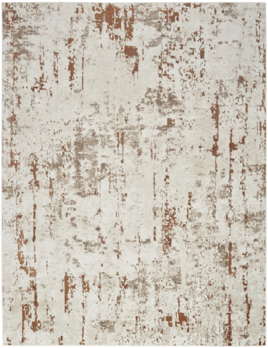 545200 5 x 7 ft. Abstract Power Loom Rectangle Area Rug - Red & Ivory