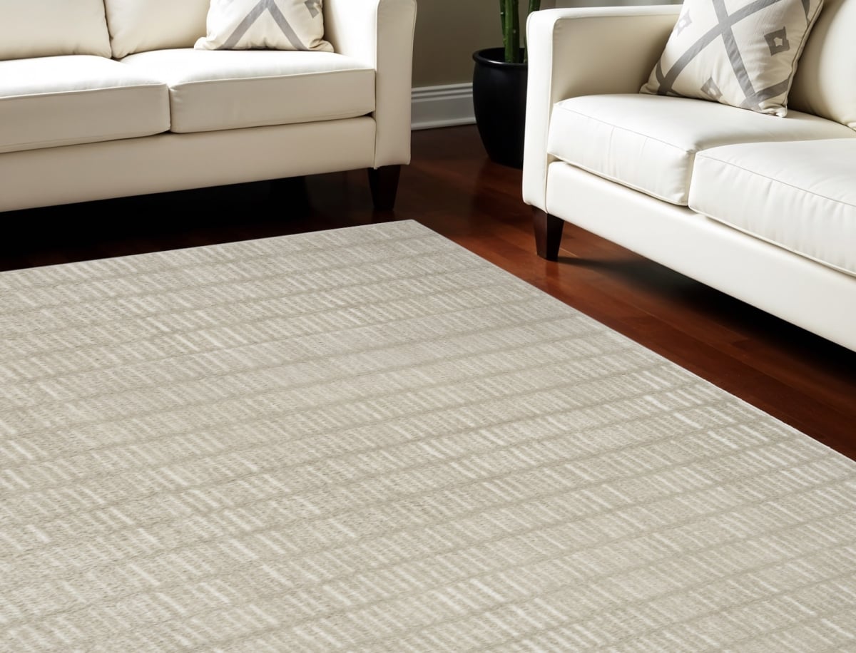 552723 8 x 10 ft. Geometric Rectangle Area Rug, Ivory & Gray