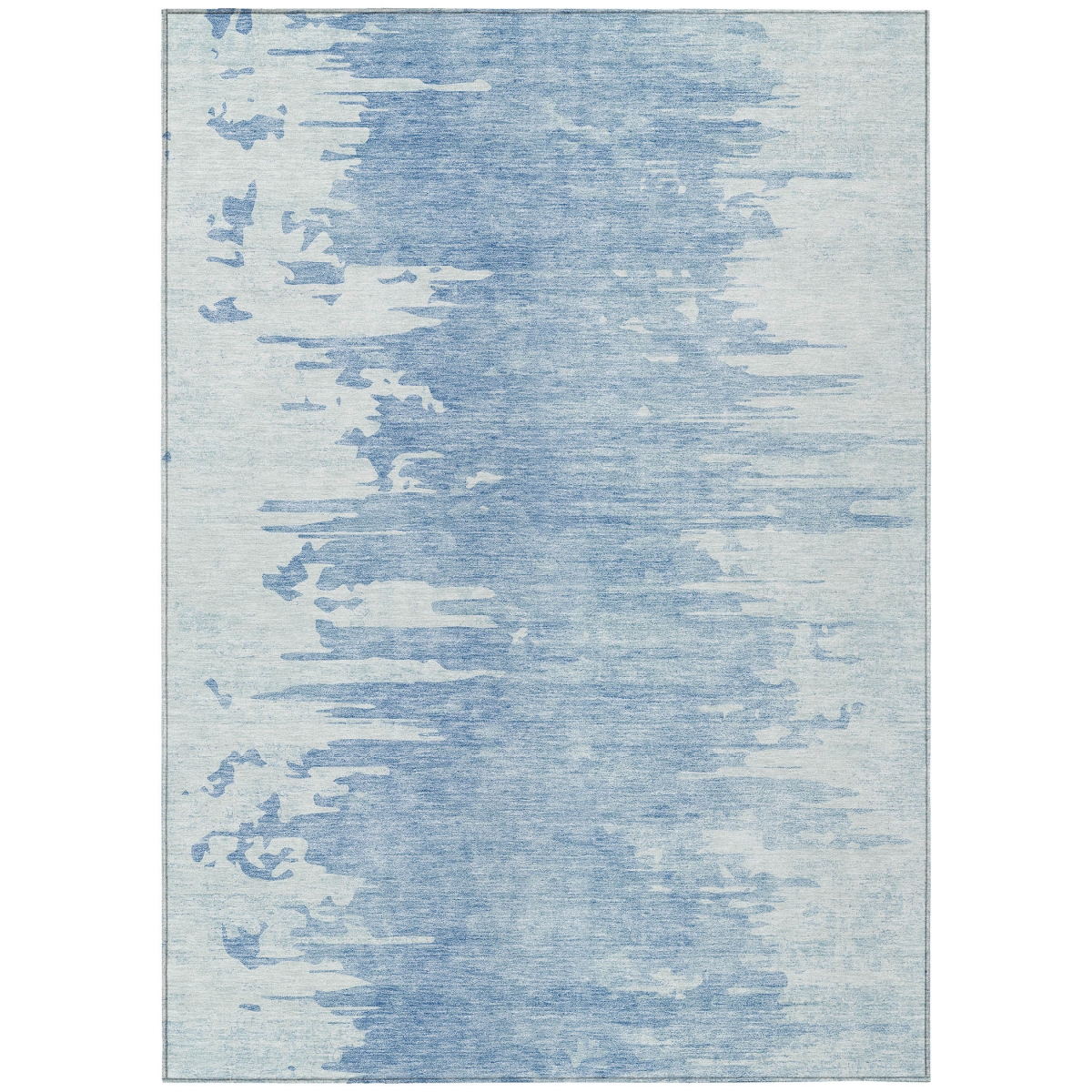 582435 5 x 8 ft. Abstract Washable Indoor & Outdoor Rectangle Area Rug, Sky Blue & Denim Blue