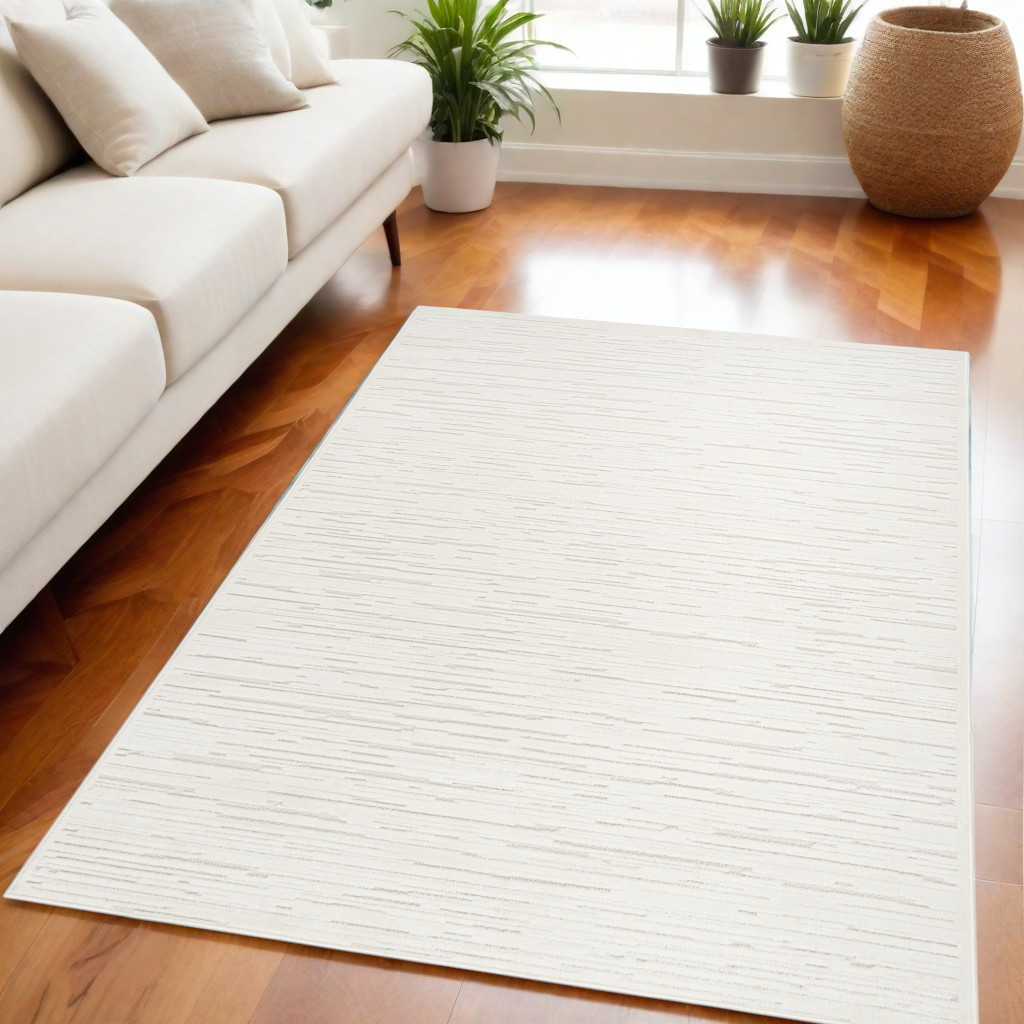 564038 5 x 7 ft. Geometric Rectangle Area Rug, Cream