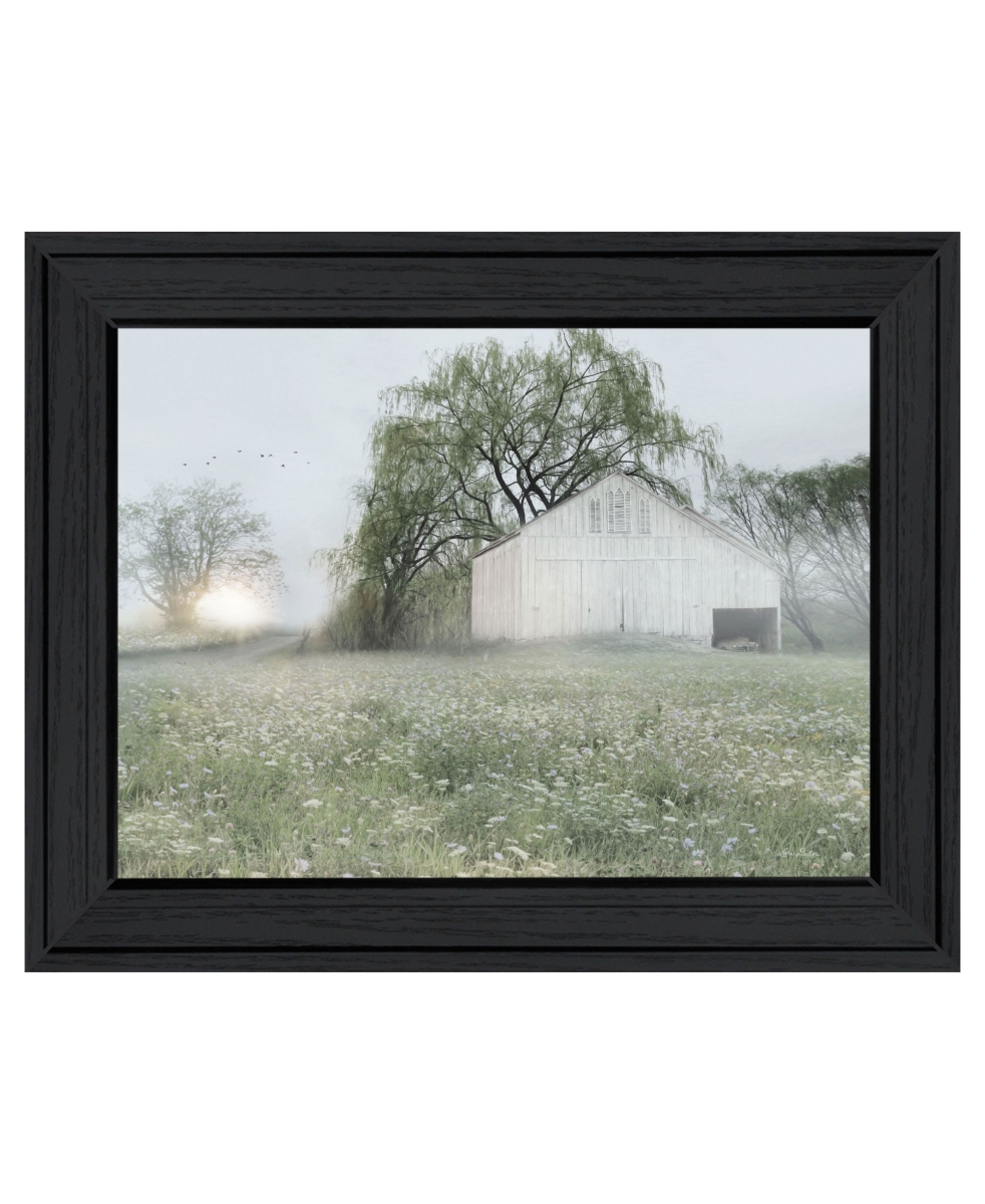 Green Country Morning Wall Art - Black Frame - 15in. x 19in. - Rustic Style