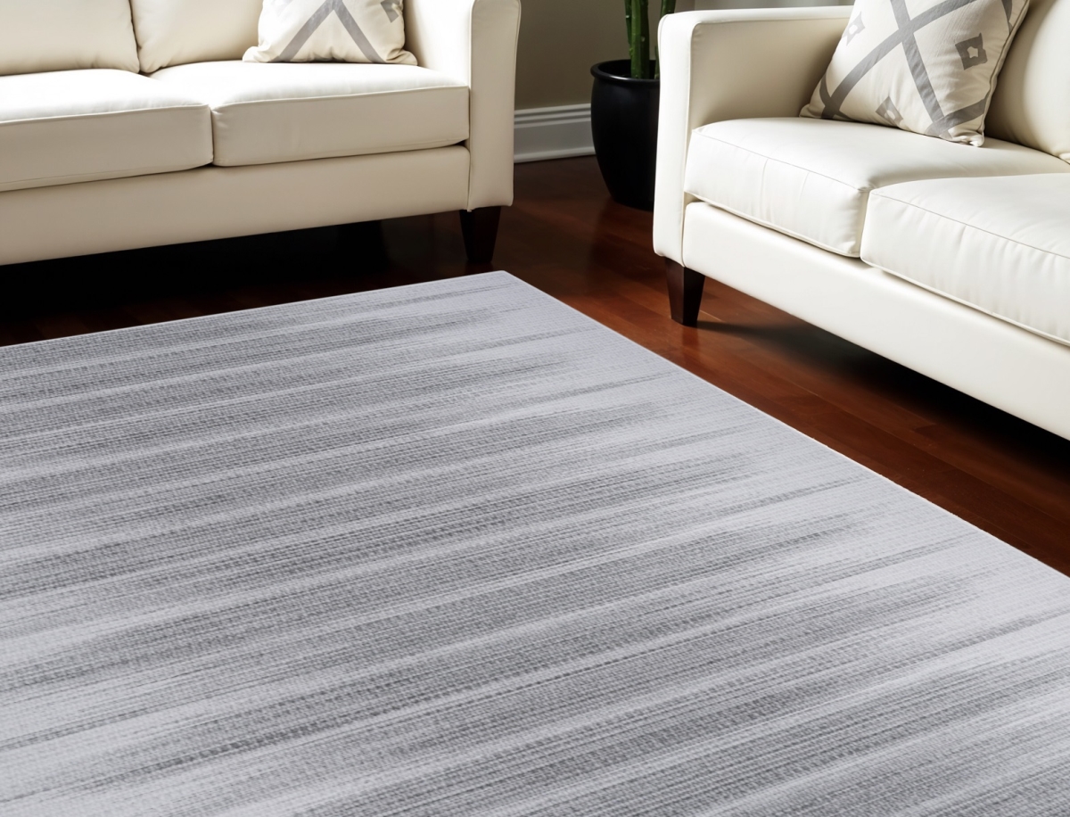 546505 6 x 9 ft. Ombre Distressed Non Skid Rectangle Area Rug, Gray