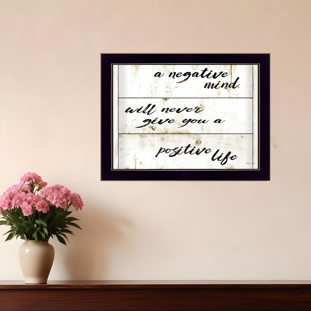 416103 Positive Life Black Framed Print Wall Art