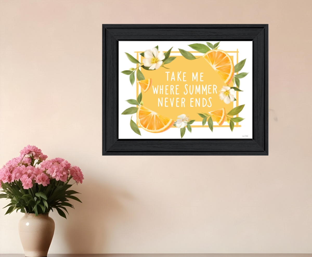 529842 Take Me Where Summer Never Ends Black Framed Print Wall Art