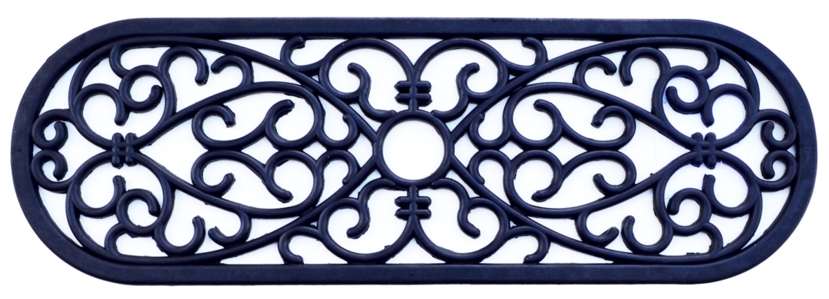 Picture of HomeRoots 576946 10 x 30 in. Black Rubber Outdoor Door Mat